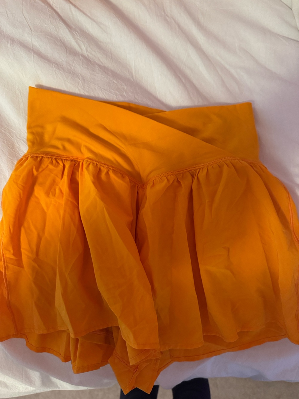Women's Tiered Midi Shorts in Bright Orange